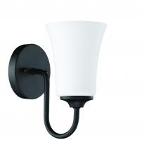  50401-FB-WG - Gwyneth 1 Light Wall Sconce in Flat Black (White Glass)