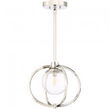  45591-PLN - Piltz 1 Light Mini Pendant in Polished Nickel