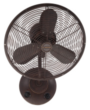 Craftmade BW116AG3 - Bellows I 14" 3-Blade Indoor/Outdoor (Damp) Wall Fan in Aged Bronze Textured w/ Aged Bronze Blad