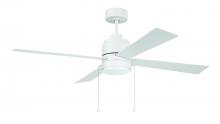 Craftmade OMCY52W4-PC - Outdoor McCoy 52" 4-Blade Indoor/Outdoor (Wet) Ceiling Fan w/ Pull Chain in White w/ White Blade