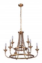  53729-SB - Marlowe 9 Light Chandelier in Satin Brass