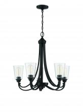  41925-ESP-CS - Grace 5 Light Chandelier in Espresso (Clear Seeded Glass)