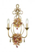  402-GA - Fiore 2 Light Murano Leaves Crystal Sconce