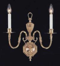  402-PB - Brass Wall Sconce W15" H16" Ext 8" 2-60W