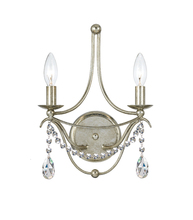  412-SA-CL-SAQ - Metro 2 Light Antique Sliver Sconce