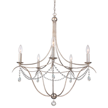  415-SA-CL-MWP - Metro 5 Light Crystal Beads Silver Chandelier