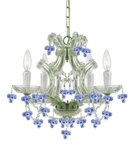  4474-CH-BLUE - Maria Theresa 4 Light Blue Crystal Mini-Chandelier