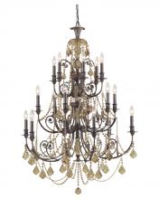  5117-EB-GT-MWP - Regis 18 Light Golden Teak Crystal Bronze Chandelier