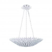  517-MT - Broche 6 Light Matte White Chandelier