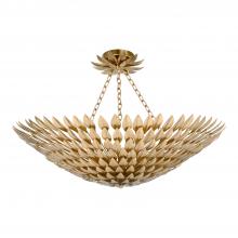  519-GA_CEILING - Broche 8 Light Antique Gold Semi Flush Mount