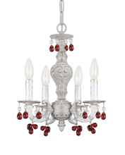  5224-AW-AMBER - Paris Market 4 Light Antique White Mini Chandelier