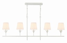  537-MT - Broche 5 Light Matte White Chandelier