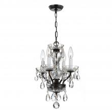  5534-EB-CL-I - Traditional Crystal 4 Light Clear Italian Crystal English Bronze Mini Chandelier