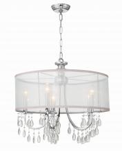  5625-CH - Hampton 5 Light Drum Shade Polished Chrome Chandelier