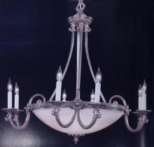  9108-PW - Crystorama Natural Alabaster 13 Light Pewter Chandelier