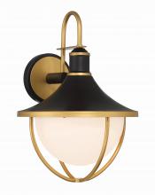  ATL-702-MK-TG - Atlas 1 Light Matte Black + Textured Gold Outdoor Sconce