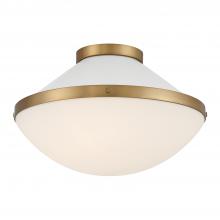  XAN-8002-VG-WH - Xander 2 Light Vibrant Gold + White Flush Mount