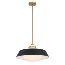 Crystorama XAN-8009-VG-MK - Xander 20'' Vibrant Gold + Matte Black Pendant