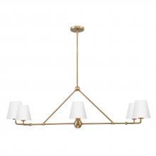  XAV-B9306-VG-WH - Xavier 6 Light Vibrant Gold + White Linear Chandelier