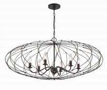  ZUC-A9036-EB-GA - Zucca 6 Light English Bronze + Antique Gold Chandelier