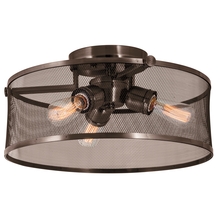  DVP15712GR-N - Gastown Medium 3 Light Semi-Flush Mount