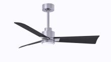  AKLK-BN-BK-42 - Alessandra 3-blade transitional ceiling fan in brushed nickel finish with matte black blades. Opti