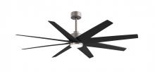  ANLK-BN-BK-64 - Ariella 8-blade ceiling fan in Brushed Nickel and Matte Black blades