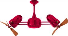  DD-RED-WD - Duplo Dinamico 360” rotational dual head ceiling fan in Rubi (Red) finish with solid sustainable