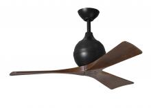  IR3-BK-WA-42 - Irene-3 three-blade paddle fan in Matte Black finish with 42" solid walnut tone blades.