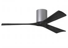  IR3H-BN-BK-52 - Irene-3H three-blade flush mount paddle fan in Brushed Nickel finish with 52” solid matte black