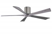  IR5H-BP-BW-60 - Irene-5H five-blade flush mount paddle fan in Brushed Pewter finish with 60” solid barn wood ton