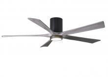  IR5HLK-BK-BW-60 - IR5HLK five-blade flush mount paddle fan in Matte Black finish with 60” solid barn wood tone bla