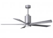  PA5-BN-BW-60 - Patricia-5 five-blade ceiling fan in Brushed Nickel finish with 60” solid barn wood tone blades