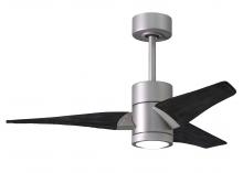  SJ-BN-BK-42 - Super Janet three-blade ceiling fan in Brushed Nickel finish with 42” solid matte blade wood bla