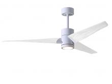  SJ-WH-MWH-52 - Super Janet three-blade ceiling fan in Gloss White finish with 52” solid matte white wood blades