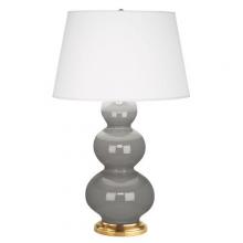  319X - Smokey Taupe Triple Gourd Table Lamp