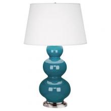  363X - Peacock Triple Gourd Table Lamp