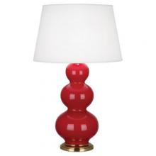  RR40X - Ruby Red Triple Gourd Table Lamp