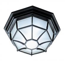  2002BK - Flushmount Collection Ceiling-Mount 2-Light Outdoor Matte Black Light Fixture