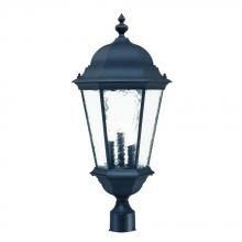  5527BK - Telfair Collection Post-Mount 3-Light Outdoor Matte Black Light Fixture