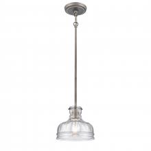  67905/1 - Orinoco 8'' Wide 1-Light Mini Pendant - Weathered Zinc