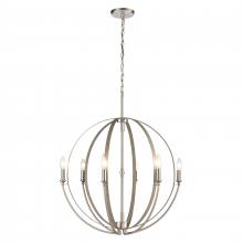  81466/6 - Rotunde 26'' Wide 6-Light Chandelier - Beechwood