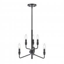  81518/3+3 - Saginaw 18'' Wide 6-Light Chandelier - Matte Black