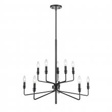  81519/5+5 - Saginaw 34'' Wide 10-Light Chandelier - Matte Black