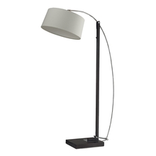  D2183 - Logan Square Arc Floor Lamp in Black Marble with Off-white Shade