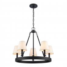  EC89766/5 - Rydell 24.5'' Wide 5-Light Chandelier - Matte Black and Parchment