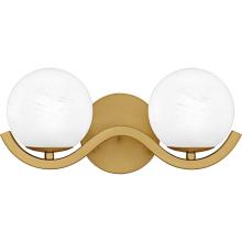  SRI8615AB - Spherical 2-Light Aged Brass Bath Light