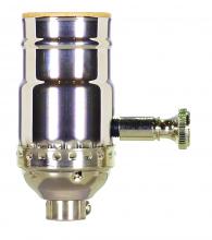  80/1043 - 150W Full Range Turn Knob Dimmer Socket; 1/8 IPS; 3 Piece Stamped Solid Brass; Polished Nickel