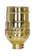  80/1177 - Short Keyless Socket; 1/8 IPS; 3 Piece Stamped Solid Brass; Polished Brass Finish; 660W; 250V; With