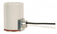  80/1330 - Keyless Porcelain Socket With Side Mount Bushing; 1/8 IPS Cap; 9" AWM BMW 150C Leads; CSSNP